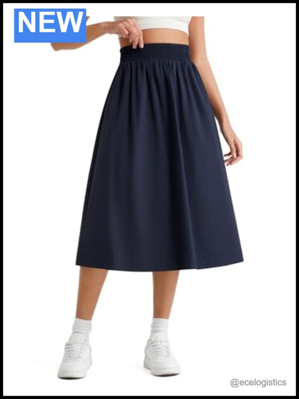 Women's Midi Skirt High Waisted Quick Dry Water Resistant Lightweight Skirt